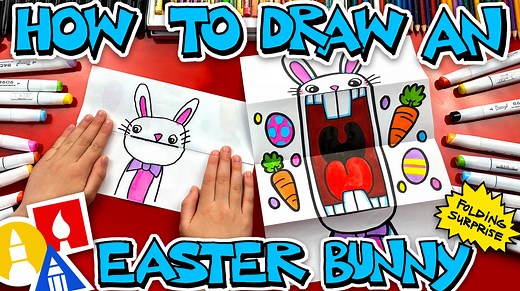 How To Draw A Big Mouth Easter Bunny - Folding Surprise - Art For Kids Hub — Free Drawing Lessons for Kids -