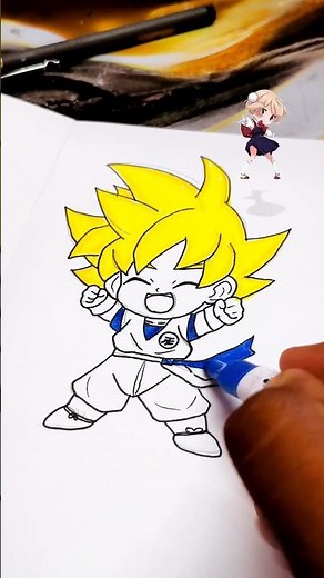 goku cute 🥰💥 drawing#gbtart #drawing #dragonballz #goku #anime #art #dragonball #ytshots