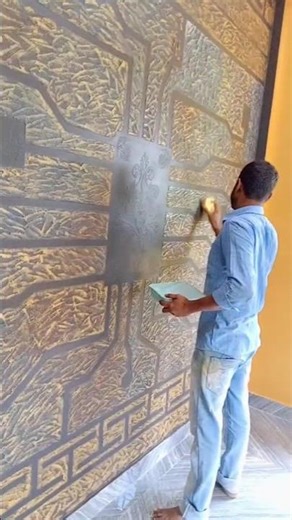 rustic putty apply fine texture design ||#colourpainting #texturework