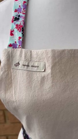 Handmade Calico Bib Apron – Contrast Trim, Floral Ties and Accents - Etsy