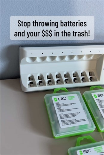 Stop waiting your money on disposable batteries and get you this EBL battery charger with batteries. #batterie #rechargeablebatteries