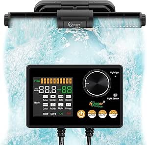 hygger Intelligent Wave Maker for Aquarium, Saltwater Freshwater Circulation Pump Adjustable 6 Waves/Night/Feed/Wireless Connection Mode, Magnetic Holder Display Controller Memory Function (25W)