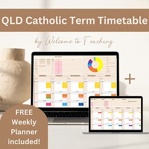 (Excel) QLD Catholic Term Timetable + Weekly Planner
