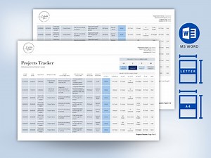 Projects Tracker | Projects Log | Projects Dashboard Template | Project Management | Program Management Template | MS Word | Track Projects - Etsy