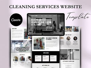 Home Cleaning Canva Website Template: Cleaning & Maid Service Business - Etsy
