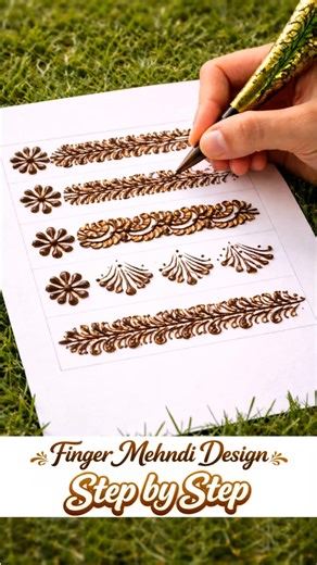 Simple Finger Mehndi Design Step by Step | Easy Henna for Beginners | Heena by Rizvana