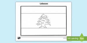 Lebanon Flag Colouring Sheet