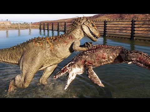 INDOMINUS REX Vs MOSASAURUS - Jurassic World Evolution 2