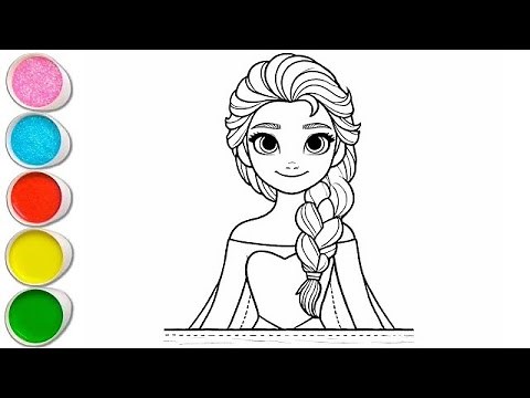 How to Draw Elsa in White Dress ✨ Hair Down | Disney Frozen Drawing for Kids