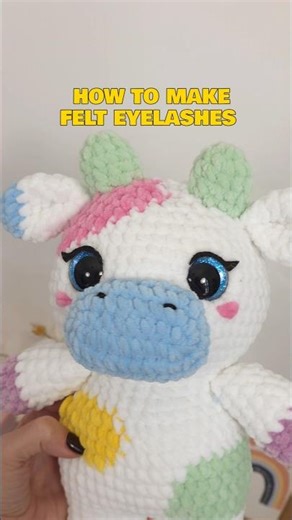 how to make felt eyelashes in amigurumi