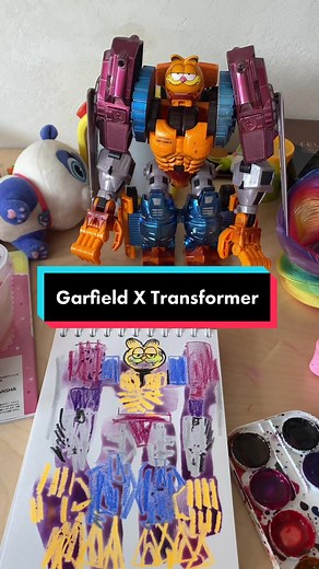 GARFORMER #garfield #transformer #transformers #davidchoe #customtoys #watercolor #watercolorpainting