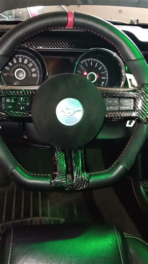 2014 mustang interior mods, flat bottom steering wheel 👍👍