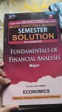 NEP B.A 6th semester Model(Fundamental of Financial analysis) 3rd paperRs=130#guwahatiuniversity