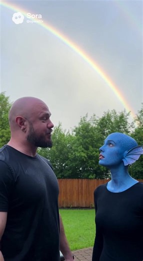 Rainbow #sora #fyp #ai #alien #rainbow