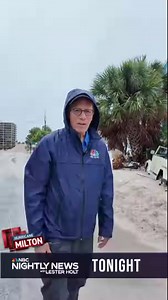 Lester Holt is on the ground in Florida ahead of Hurricane Milton. This morning he visited Sunset Beach on Treasure Island just west of Tampa. The powerful and "catastrophic" storm, currently a Category 4 hurricane, is expected to make landfall late tonight. An NBC News forecast predicts landfall sometime between 2 a.m. and 6 a.m. tomorrow. | NBC Nightly News with Tom Llamas