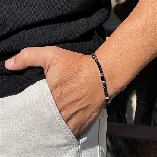 Black Onyx Mens Bracelet, Onyx Jewelry - Etsy