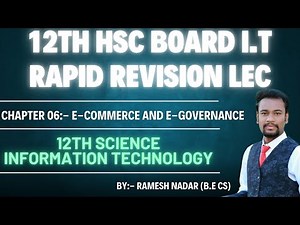 12th IT | Chp 6 | E-Commerce and E-Governance | Rapid Revision | One Shot Video | HSC Board.