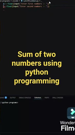 Sum of two numbers using python programming #pythonprogramming #robotics #msrobotics