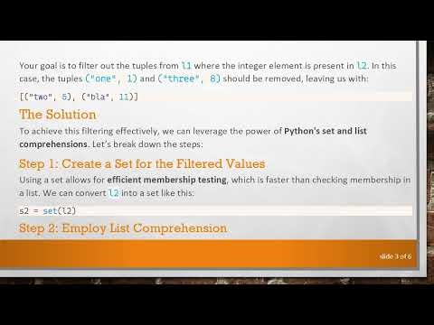 How to Filter a List of Tuples in Python