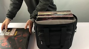 BUBM Vinyl Record Travel Carrying Bag with Dividers, 12" and 7" LP Durable Fits Most Gatefolds and Double LPs Travel Vinyl Albums Storage Case