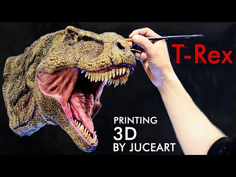 Model - Painting Head Dinosaur T-rex / 3D printed scale model