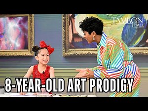 Art prodigy Juliette Leong creates a live painting in the Tamron Hall studio!