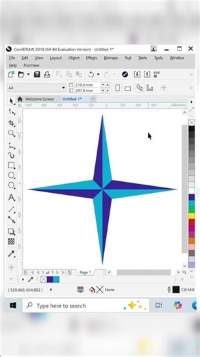 Star shape Logo Design in coreldraw | coreldraw tutorial | coreldraw creativity #shortvideo