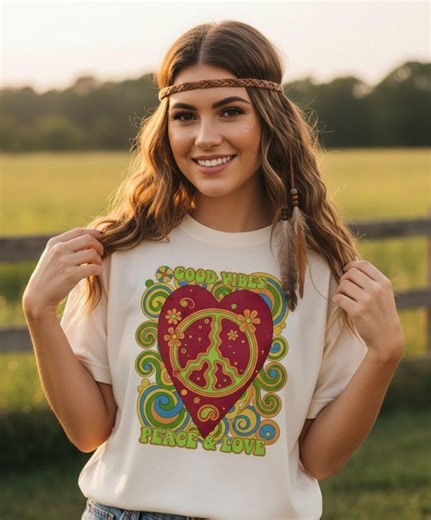 Good Vibes PNG • Peace and Love • Instant Digital Download • Trippy Heart • Retro Peace Sign - Etsy