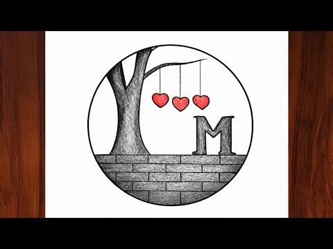 "Beautiful Easy M Letter Drawing Simple Pencil Sketch Art Step By Step Letters"
