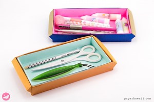 Origami Long Tray Tutorial - Box With Handles - Paper Kawaii