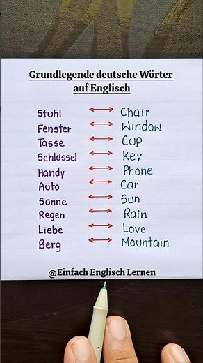 Grundlegende deutsche Wörter auf Englisch 🔥 #deutsch #ausbildung #vokabular
