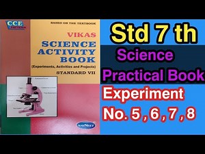 Std 7th Science Practical Book | Experiments Activities Projects | Experiment no. 5,6,7,8 |