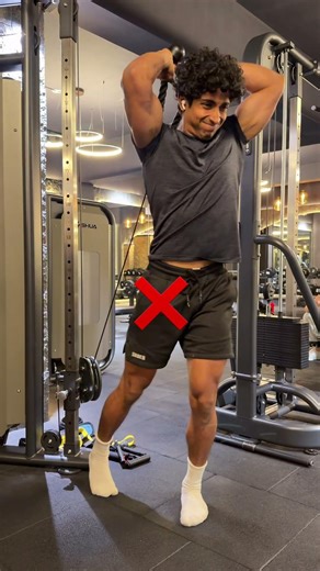 Tricep cable setup for tricep overhead press