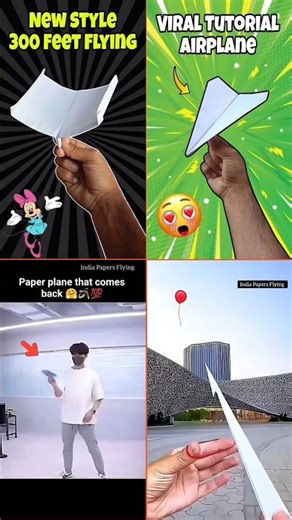 4 amazing viral papers crafts 🥰✈️ , returnable paper boomerang , easy ninja tutorial #shorts #paper