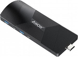 AWOW Mini PC Stick mit Celeron J4105, Mini Computer Stick 8 GB DDR4 256 GB ROM, Wi-11 Pro mit Unterstützung für HDMI 2.0 und Mini DP 1.2 Dual 4K@60Hz, Gigabit Ethernet Port, NY41S