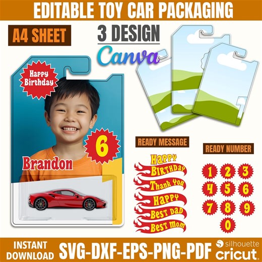 Editable Race Car Favor Box Template, Kids Birthday Party (digital Download) - Etsy