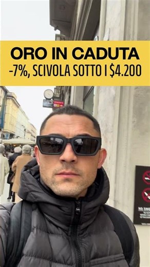 MILANO – ORO IN CADUTA: -7%, SCIVOLA SOTTO $4,200