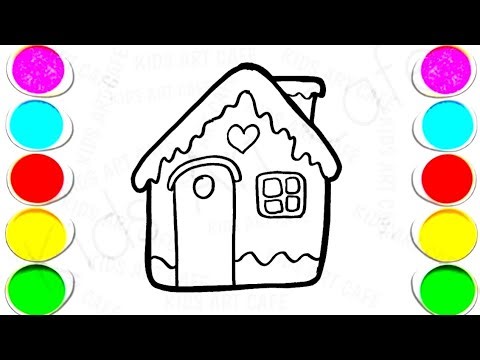 🎨 How to Draw a cute gingerbread house for christmas | Easy & Cute Step-by-Step Drawing for kids,4