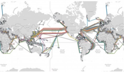 This map shows how undersea cables move internet traffic around the world