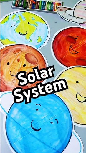 Cute Solar System Doodle 🌎✨ Easy Classroom Decoration Idea for Kids #solarsystem #ezymath