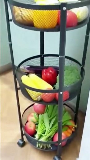 Multi Layer Foldable Veggie Rack – Organize Your Kitchen in Style! #foldablerack