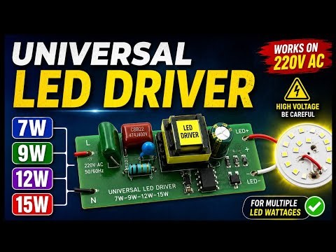 Universal LED Driver Circuit 7W To 15w |Diy Project |#diy #leddriver #220vac |‪@Shaktitechshakti‬
