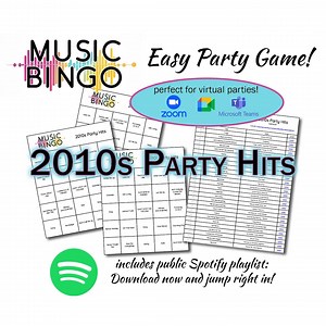2010s Party Hits Music Bingo – 30 Unique Cards, Spotify Playlist (digital Download) - Etsy UK