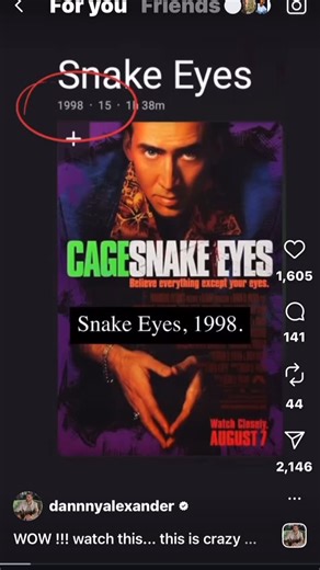 Joey Haim on Instagram: "This French dude is so good. I have some more tidbits for you all that no one has touched on yet. Life imitating art once again. Just a reminder that the movie is called SNAKE EYES for a reason. It’s because I’ve been telling you for years these are reptilians u see on TV. All those people who pulled off something so easy to see (for some of us anyway) that day that still have a billion people fooled are SNAKES. Hybrid humans. Also, yours truly has told the world about B