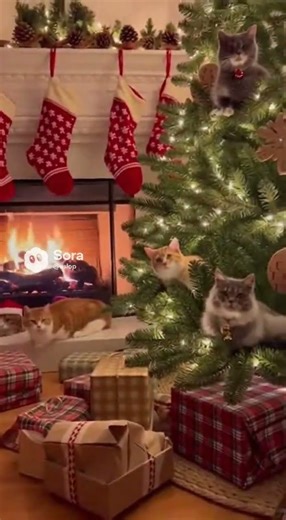 This Christmas Tree Is Full of CATS… Literally 🎄🐱
