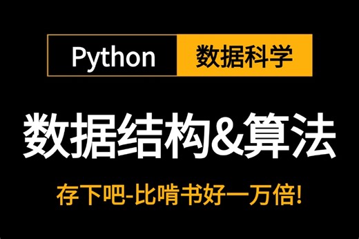 2024新版-全网最高播放量课【python版数据结构与算法】从入门到精通，编程入门零基础大学生，算法分析，python全栈学不会我退出IT界！