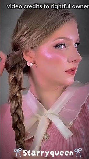 Cute side braid hairstyle🎀