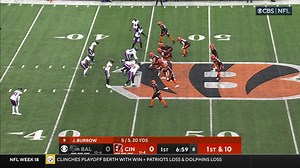 Daryl Worley goes soaring for deep-ball PBU on Chase in end zone