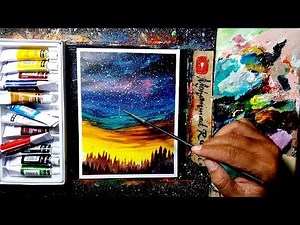 TUTORIAL MELUKIS SUNSET DAN GALAXY - STEP BY STEP