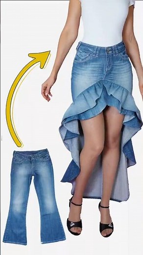 Upcycle Old Jeans into style Skirt Miarti🪡🧵✂️ ✌️